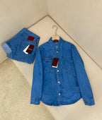 Blue Denim Plain Long-Sleeve - Men's