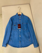 Blue Denim Plain Long-Sleeve - Men's