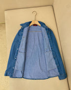 Blue Denim Plain Long-Sleeve - Men's