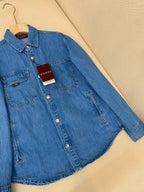 Blue Denim Plain Long-Sleeve - Men's