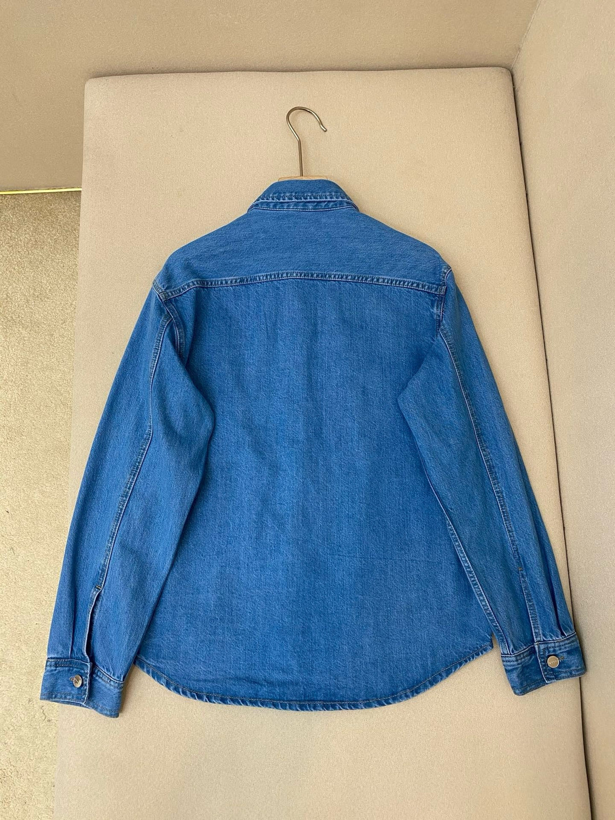 Blue Denim Plain Long-Sleeve - Men's