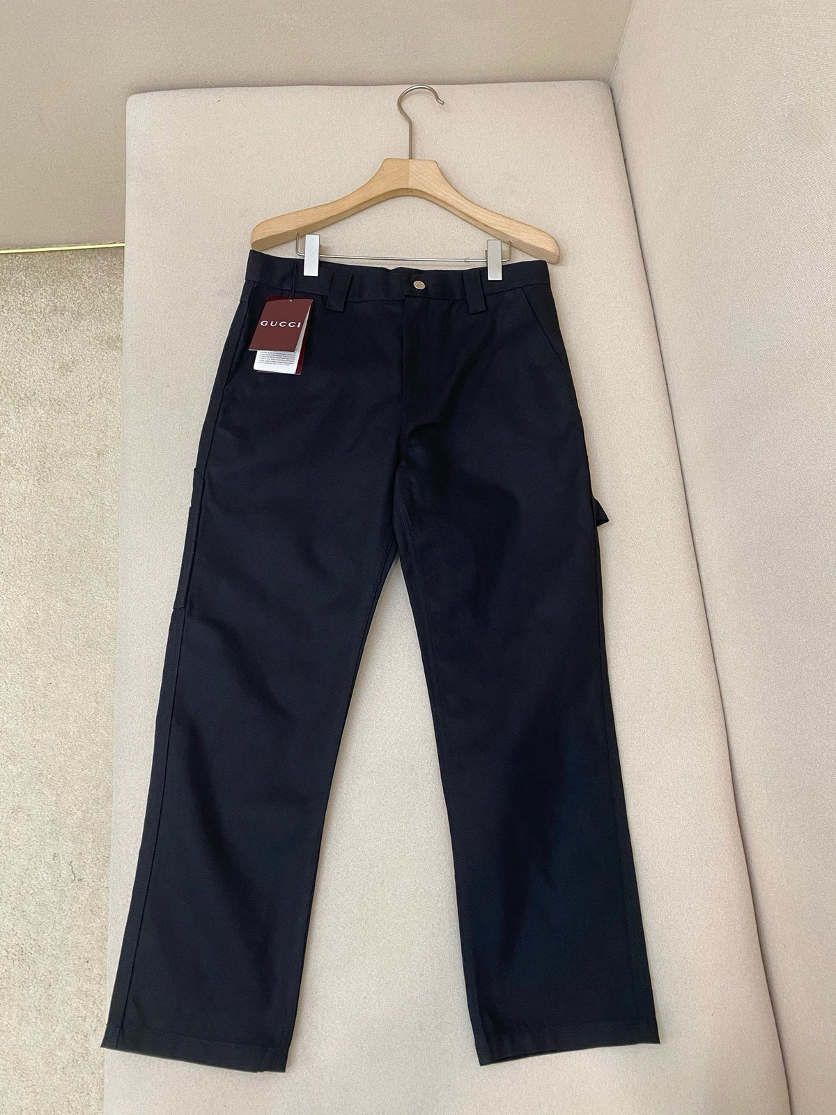 Navy Cotton Plain Straight - Men's