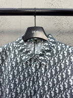 White Cotton Monogram Print Long-Sleeve - Men's