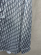 White Cotton Monogram Print Long-Sleeve - Men's