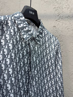 White Cotton Monogram Print Long-Sleeve - Men's