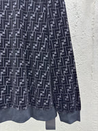 Navy Jacquard Monogram Crewneck - Men's