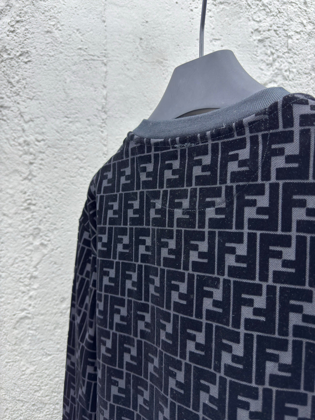 Navy Jacquard Monogram Crewneck - Men's