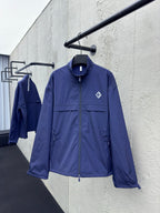 Blue Nylon Plain Blouson - Men's