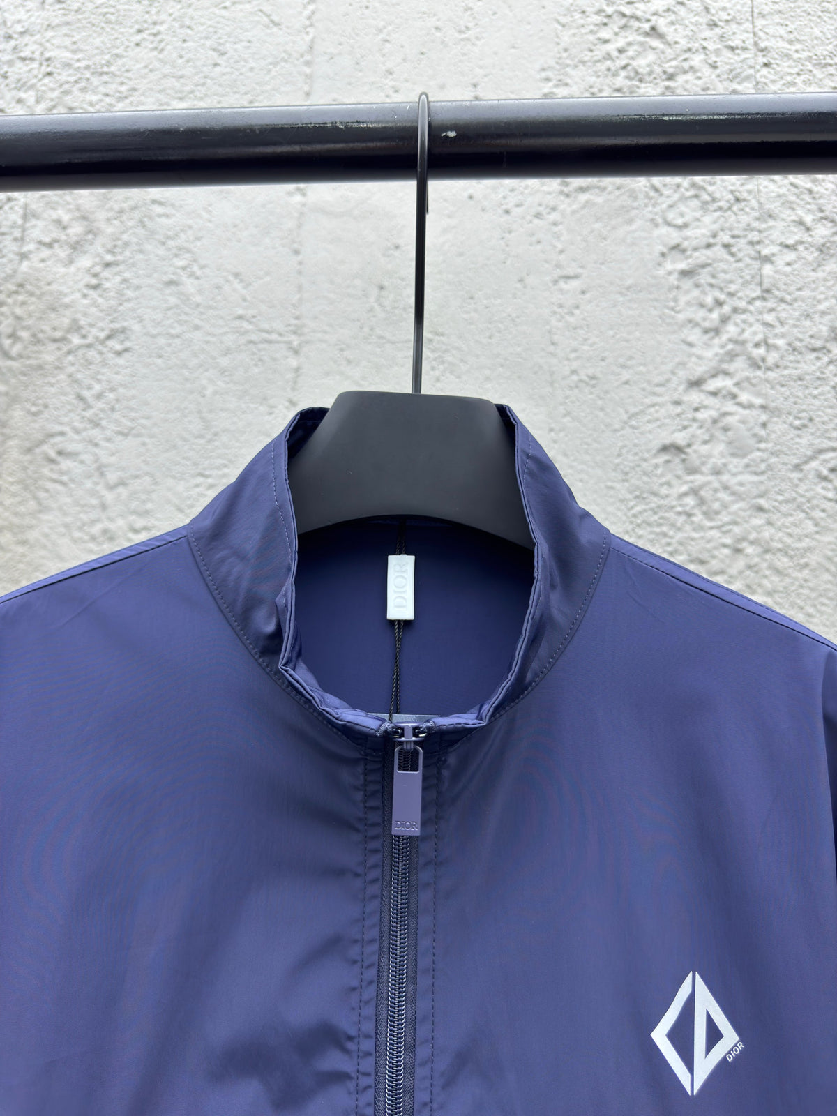 Blue Nylon Plain Blouson - Men's