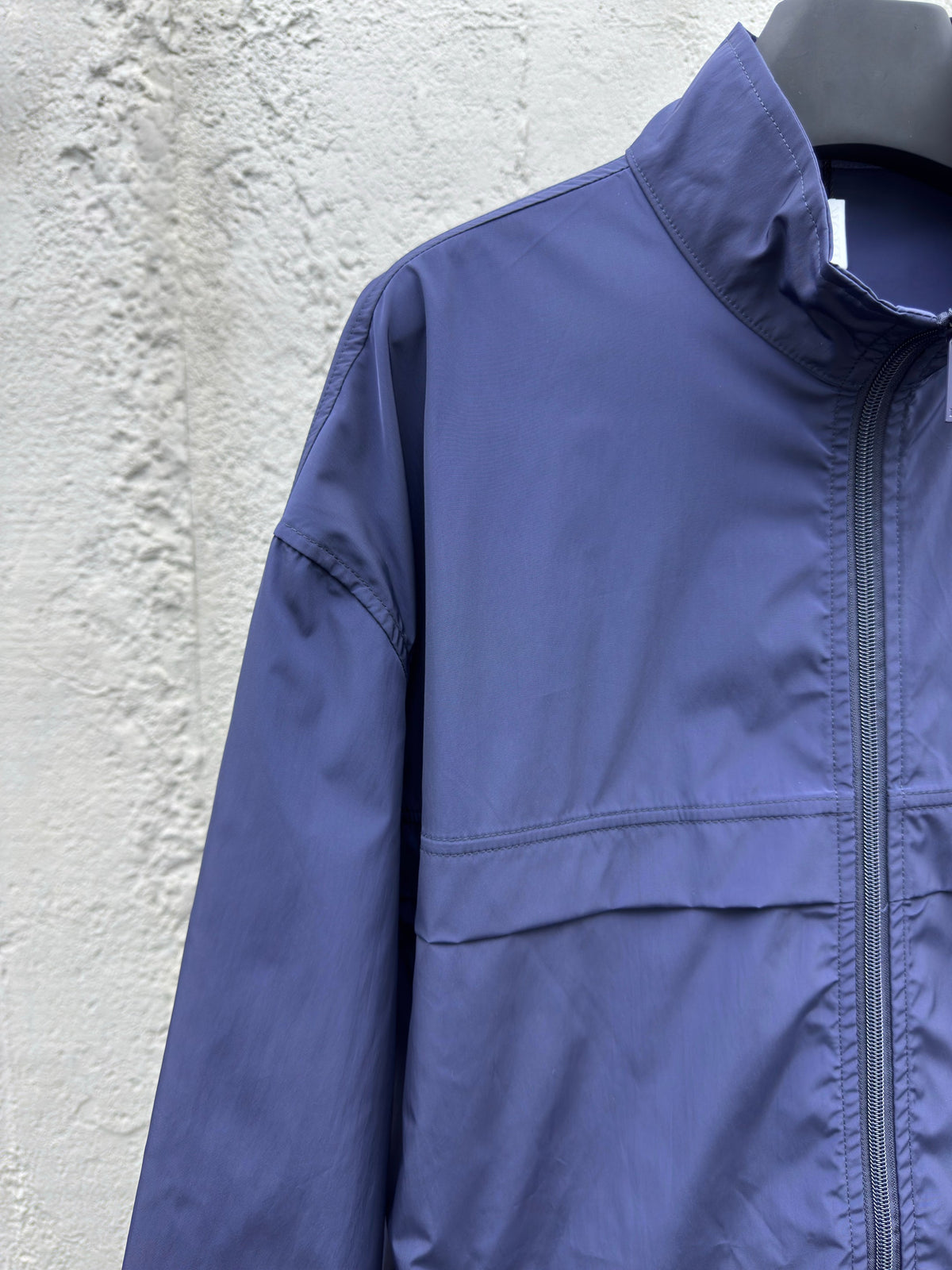 Blue Nylon Plain Blouson - Men's