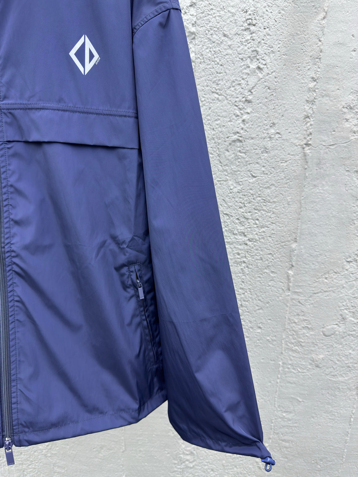 Blue Nylon Plain Blouson - Men's