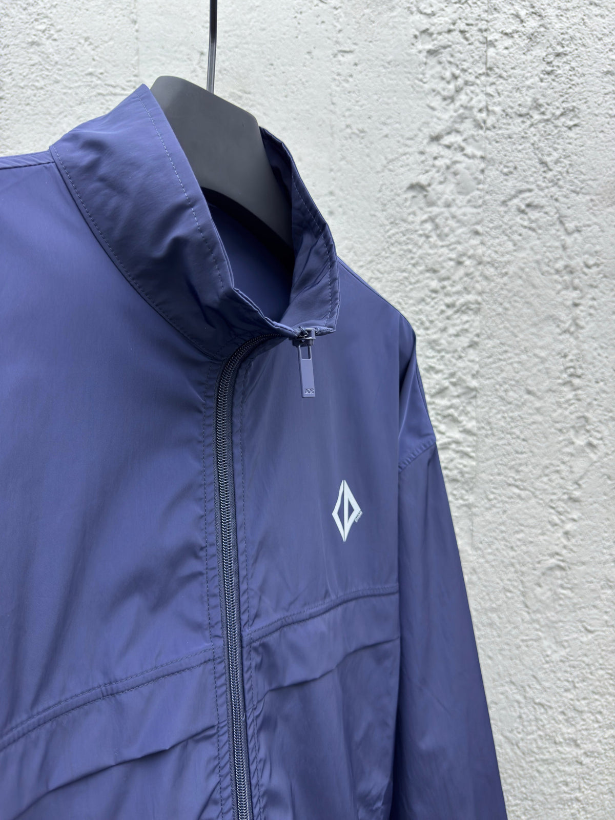 Blue Nylon Plain Blouson - Men's
