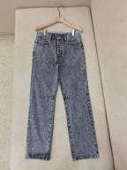 Grey Denim Acid Wash Straight - Women's