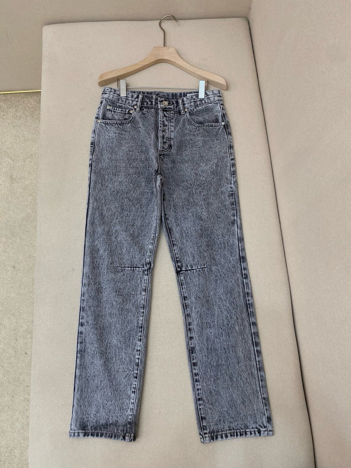 Grey Denim Acid Wash Straight - Women's