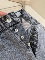 Grey Denim Acid Wash Straight - Women's