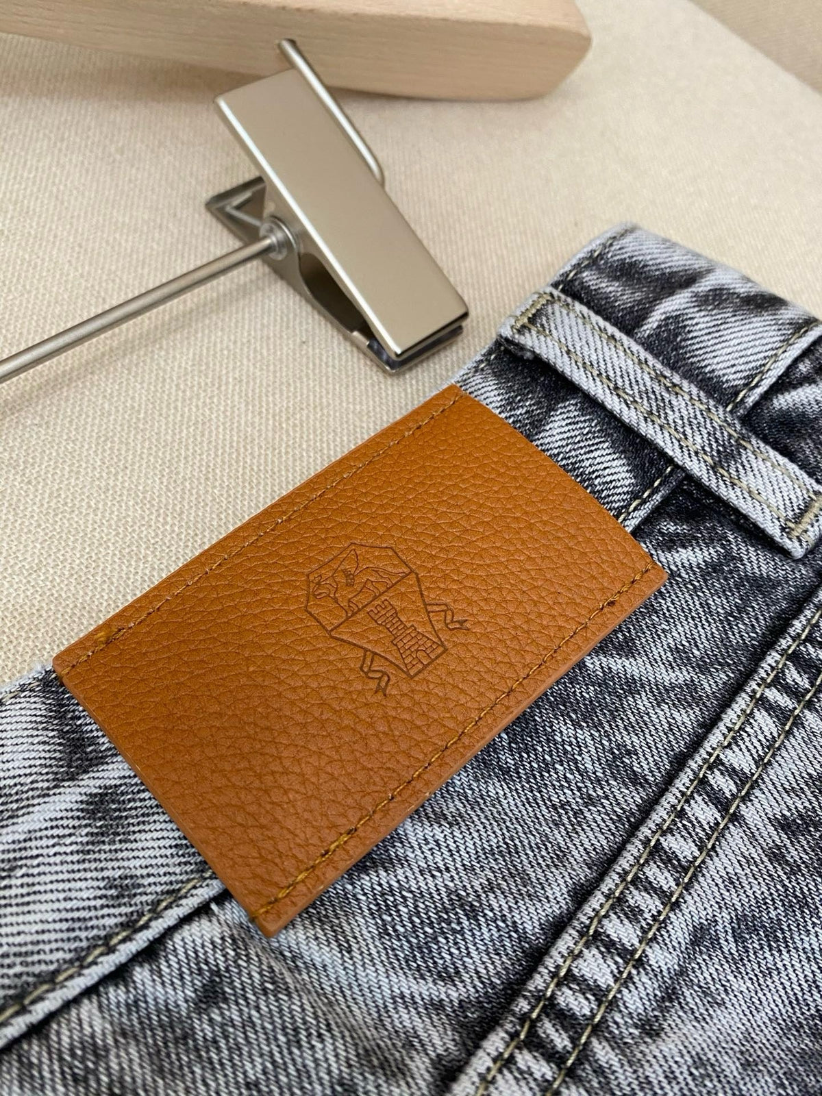 Grey Denim Acid Wash Straight - Women's