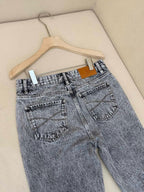 Grey Denim Acid Wash Straight - Women's