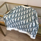 Cream Jacquard Monogram Crewneck - Men's