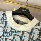 Cream Jacquard Monogram Crewneck - Men's