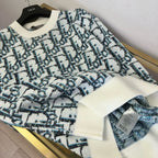 Cream Jacquard Monogram Crewneck - Men's