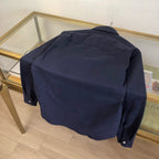 Navy Cotton Script Long-Sleeve - Men's