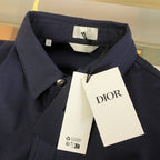 Navy Cotton Script Long-Sleeve - Men's