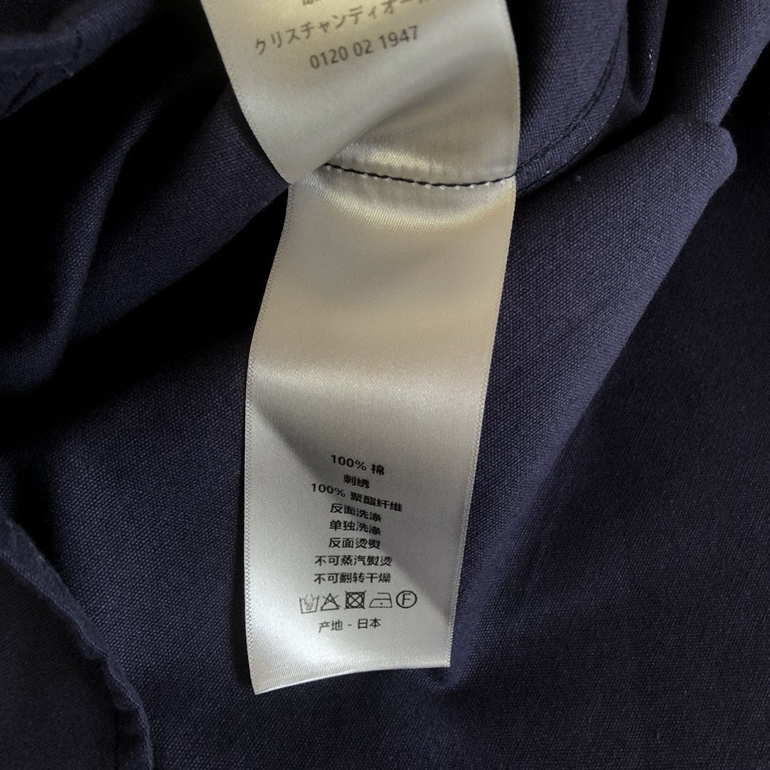 Navy Cotton Script Long-Sleeve - Men's