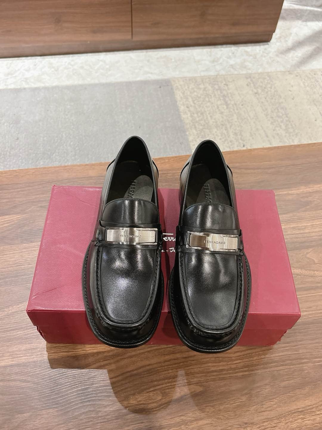 Black Leather Chunky Bit Loafer - Men's