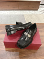 Black Leather Chunky Bit Loafer - Men's
