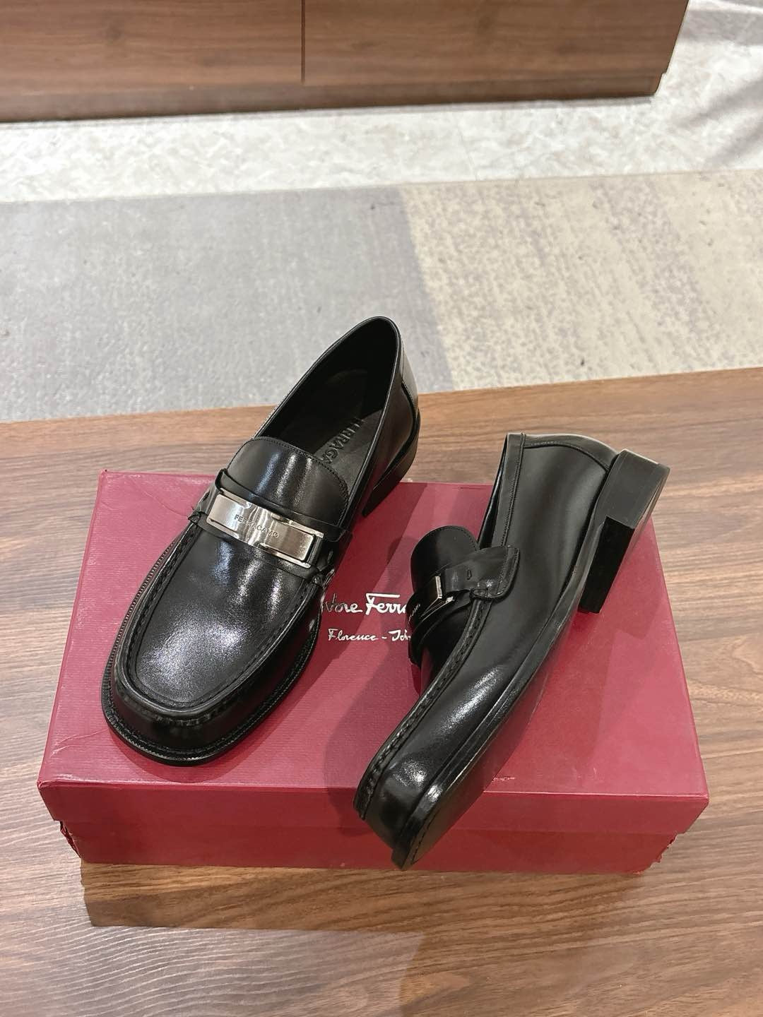 Black Leather Chunky Bit Loafer - Men's