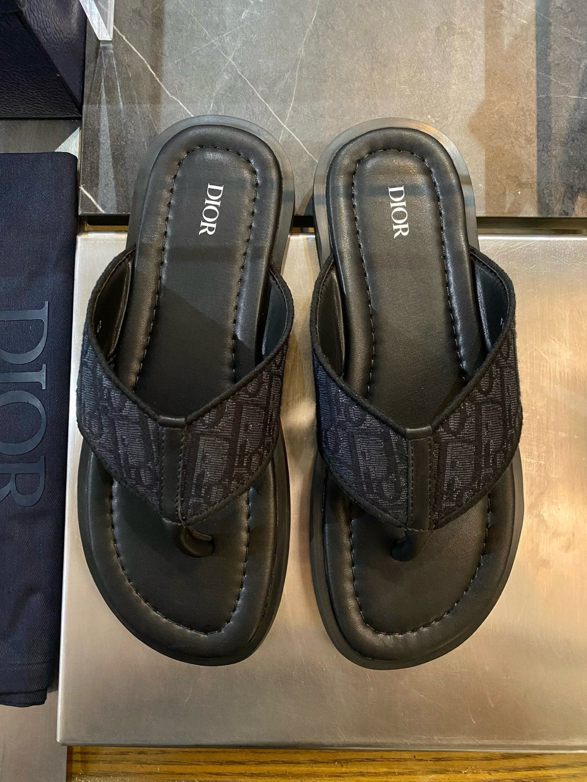 Black Leather Logo Crossover - Men's