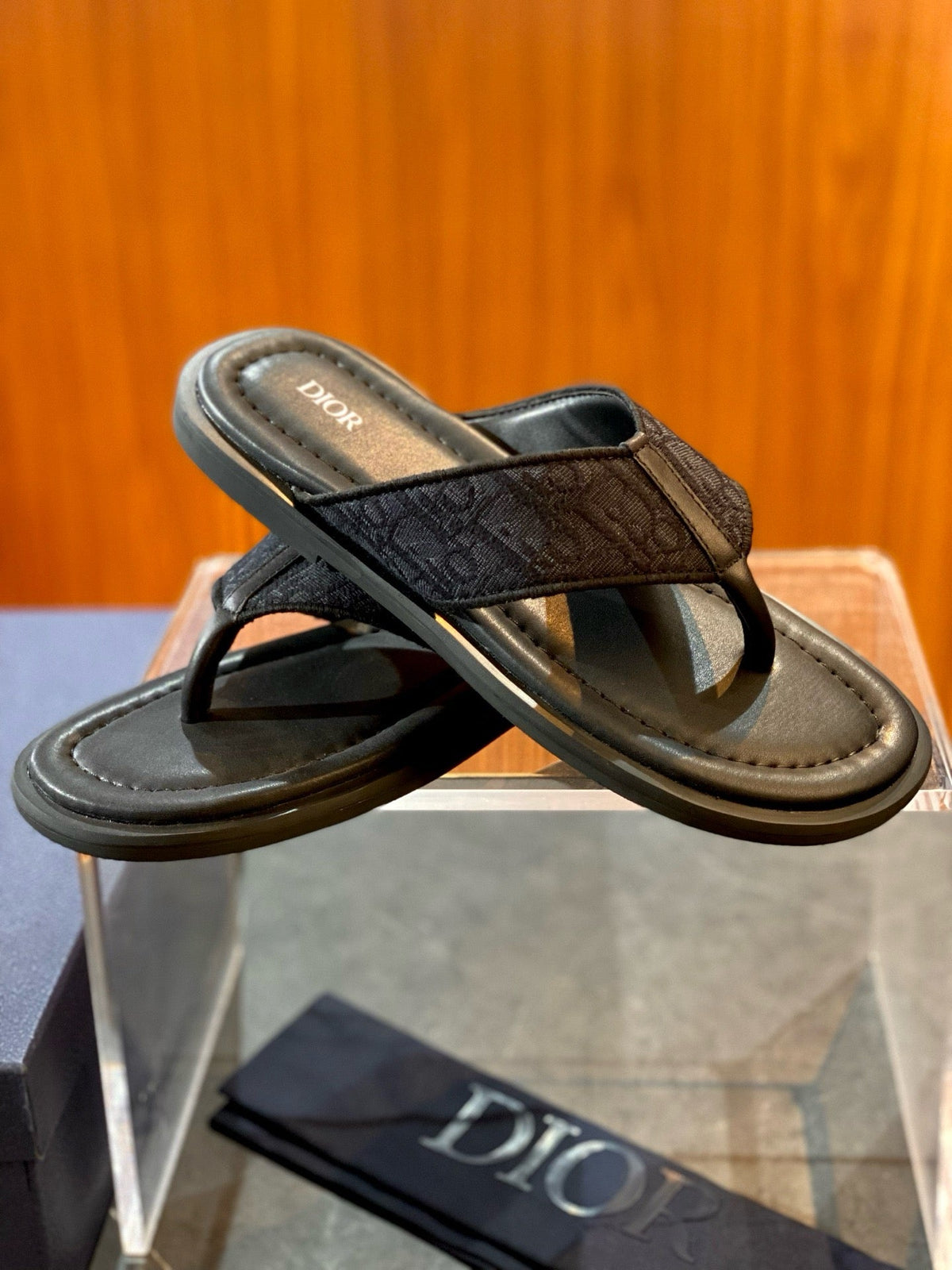 Black Leather Logo Crossover - Men's