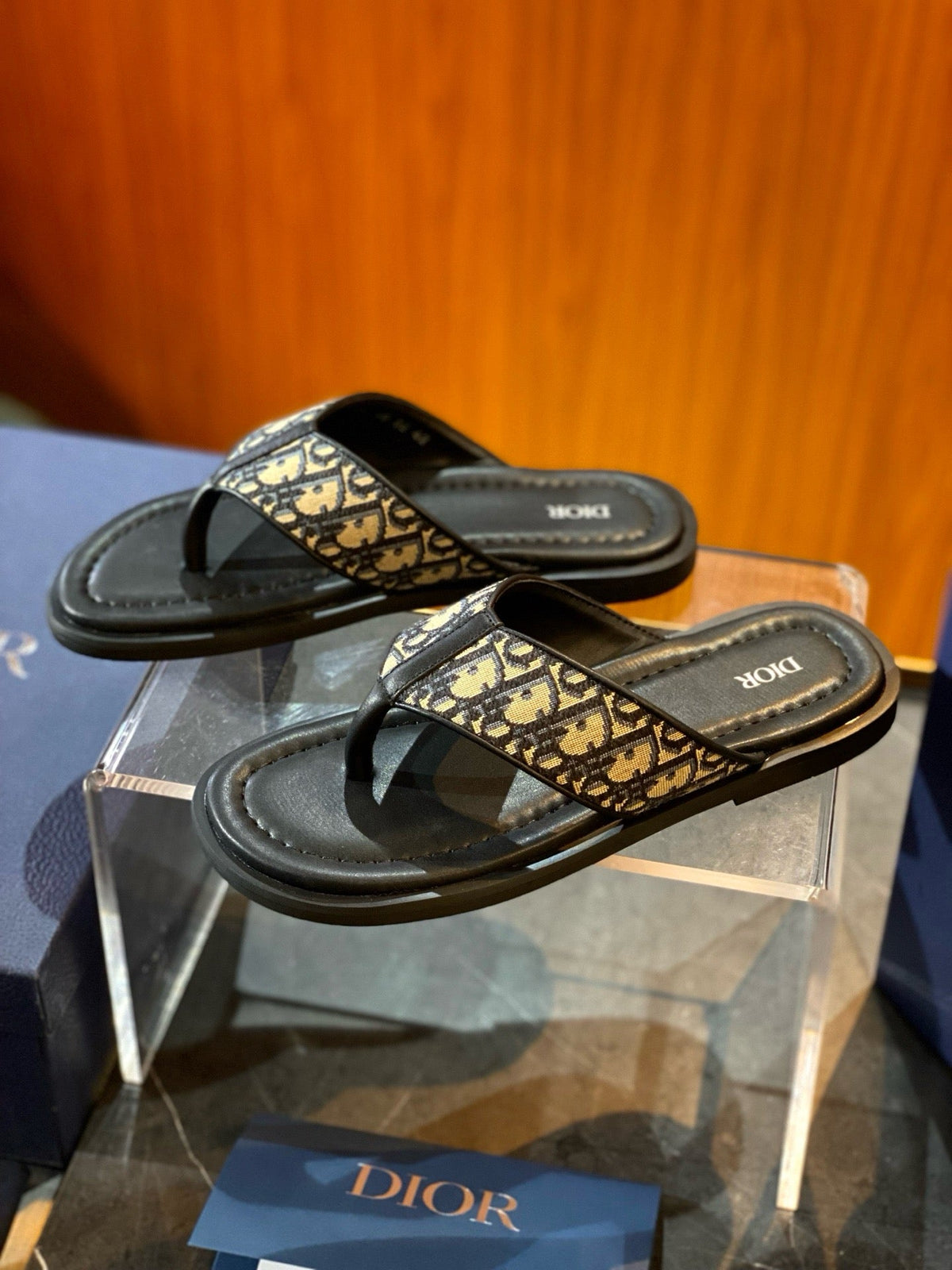 Black Leather Logo Crossover - Men's