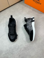 Black Knit Contrast Sole Runner - Men's