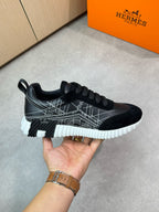 Black Knit Contrast Sole Runner - Men's