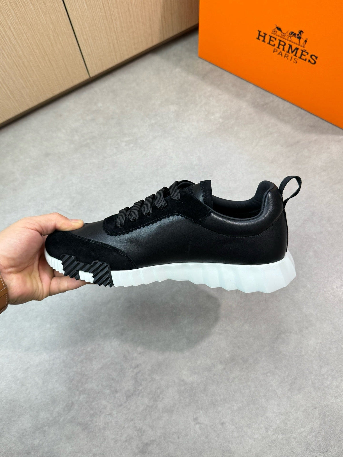 Black Knit Contrast Sole Runner - Men's
