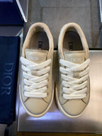 Knit Low-Top Beige Sneakers - Men's