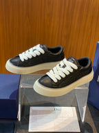 Knit Low-Top Beige Sneakers - Men's