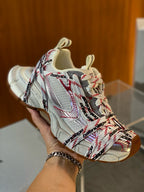 Graffiti Print Distressed Sneakers