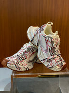 Graffiti Print Distressed Sneakers