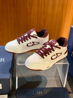 Leather Low-Top Burgundy CD Sneakers - Men's