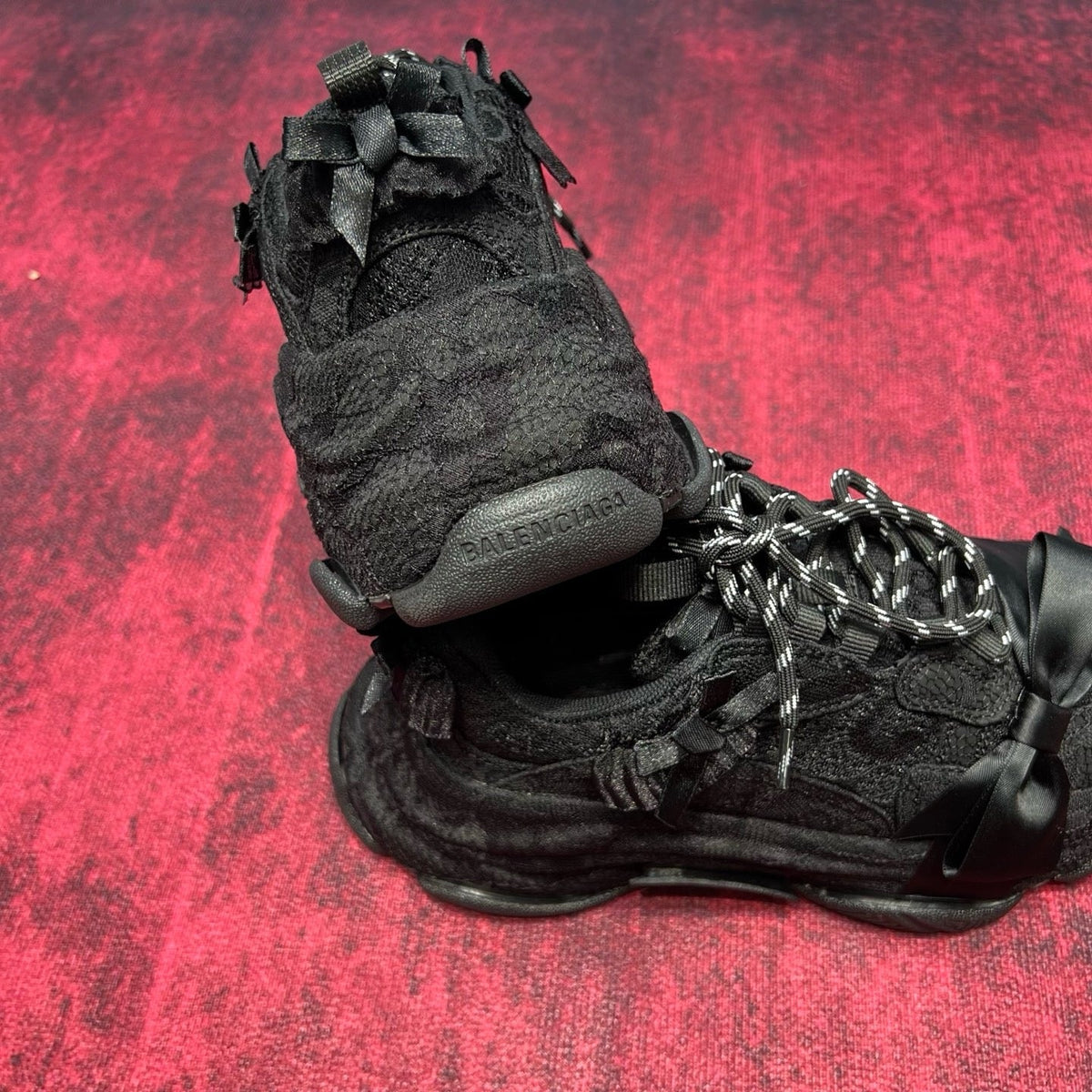 Black Lace Embellished Chunky - Women's