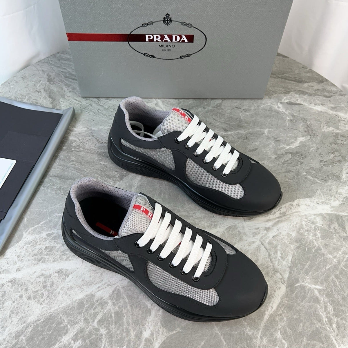 Black Nylon Striped Runner - Men's