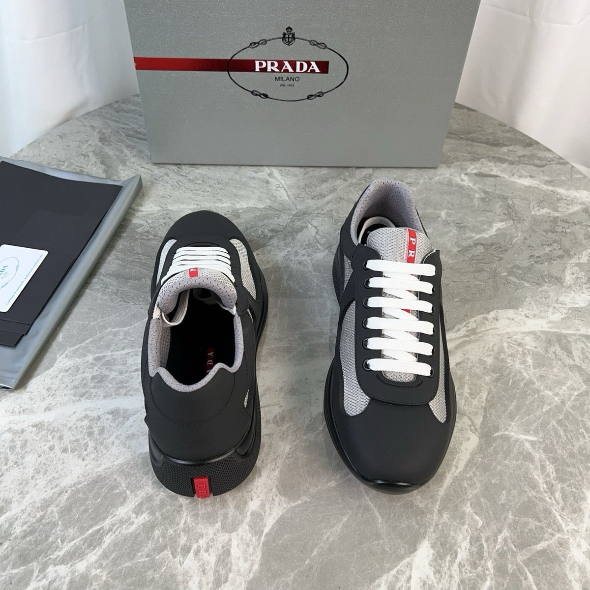 Black Nylon Striped Runner - Men's