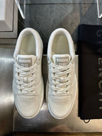 Black Leather Plain Low-Top - Men's