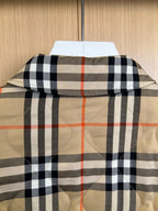 Beige Cotton Check Blouson - Men's