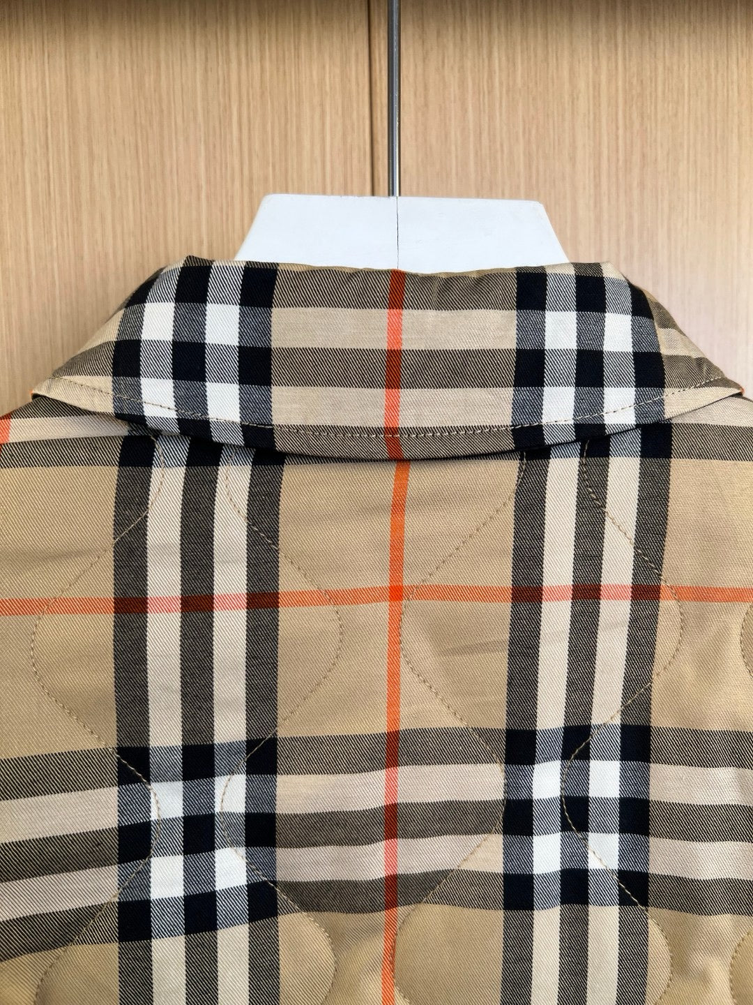 Beige Cotton Check Blouson - Men's