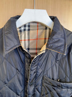 Beige Cotton Check Blouson - Men's
