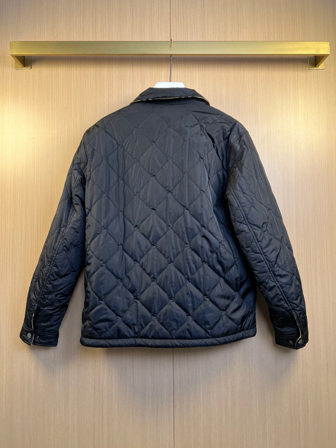 Beige Cotton Check Blouson - Men's