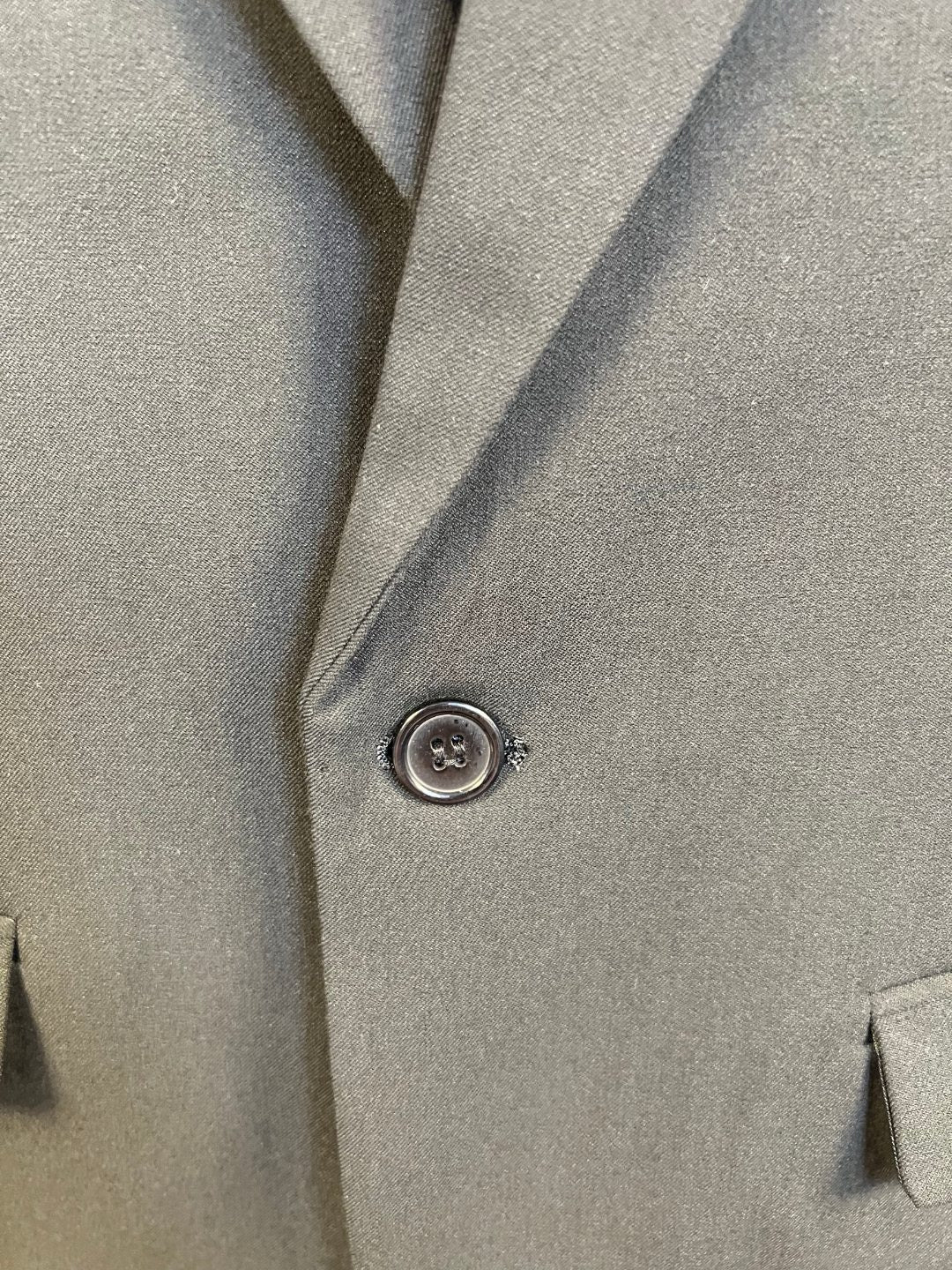 Black Wool Single-Breasted Blazer - Men's
